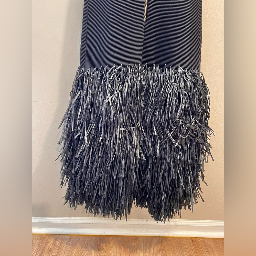 NWT Aje Exclusive Rushes Raffia Ribbed Midi Dress Black Size XS - Picture 6 of 9